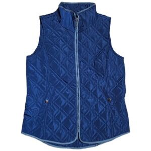 Lincoln‎ Outfitters Quilted Puffer Vest Women's Size M Royal Blue Zip Front